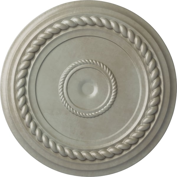 Ekena Millwork Alexandria Rope Ceiling Medallion (Fits Canopies up to 4 5/8"), 19 5/8"OD x 1 1/2"P, Flash Gold CM18ALFLS - main